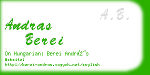 andras berei business card